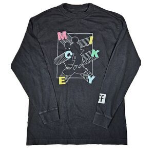 Disney X Neff Mickey Mouse Long Sleeve Crew Neck Shirt Size Medium Black